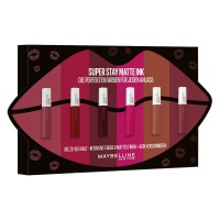 Maybelline Lippen-Set mit Super Stay Matte Ink Lippenstiften in sechs verschiedenen Nuancen